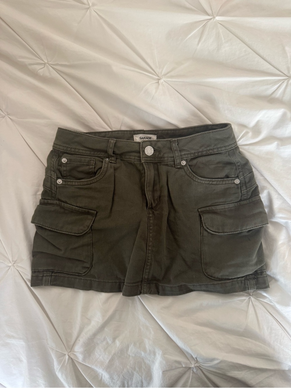 Garage Olive Green Cargo Skirt